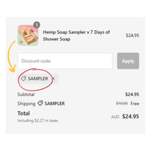 Load image into Gallery viewer, Hemp Soap Sampler x 7 Days of Showers