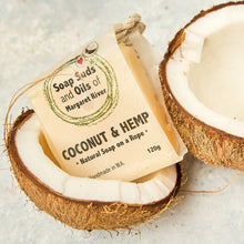 Load image into Gallery viewer, Coconut and Hemp Natural Soap on a Rope