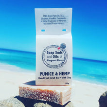 Load image into Gallery viewer, Pumice and Hemp Hand Feet Scrub Soap Bar with clay