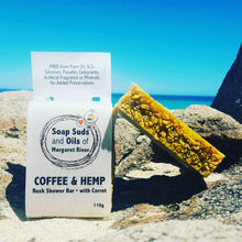 Load image into Gallery viewer, Coffee and Hemp Rush Shower Soap Bar with Carrot