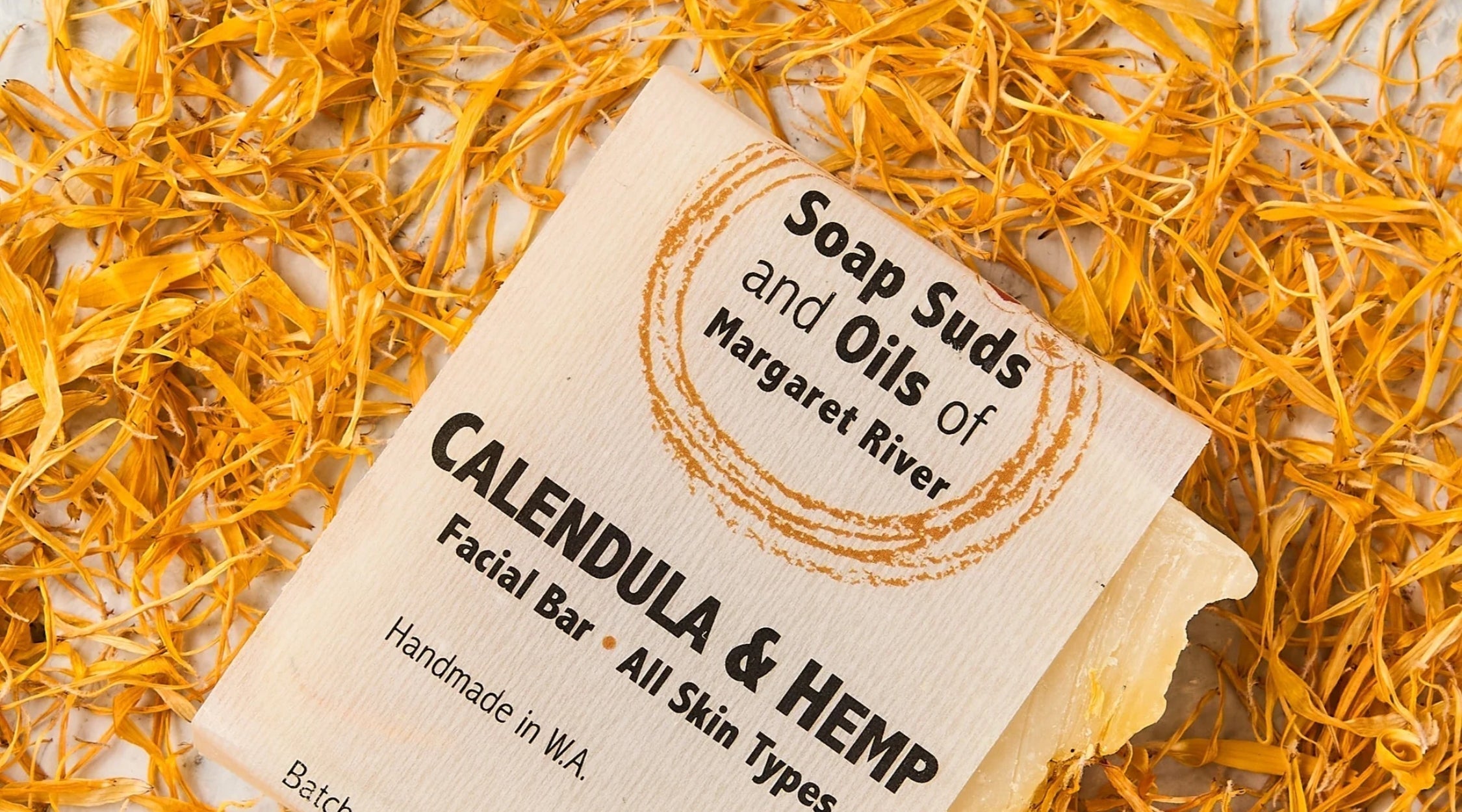 Calendula and hemp soap bar