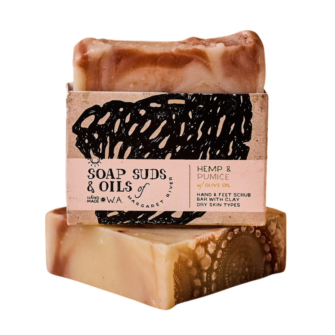 Hemp and Pumice Hand & Foot Scrub Bar (120g)