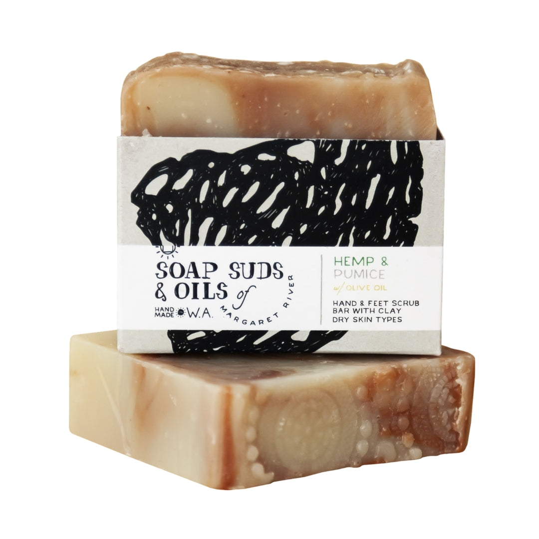 Hemp and Pumice Hand & Foot Scrub Bar (120g)