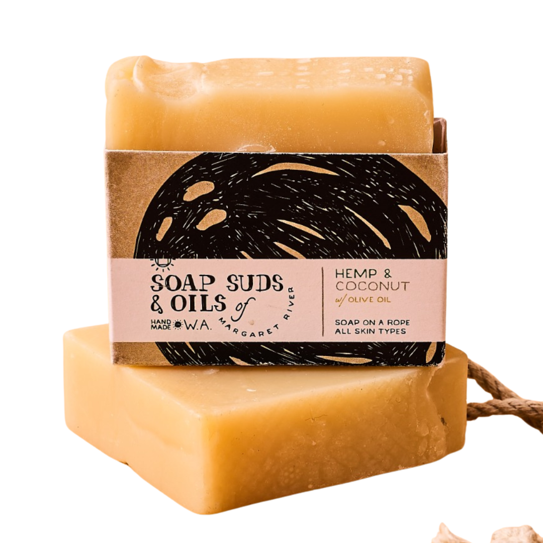 Hemp and Coconut Soap on a Rope (120g)