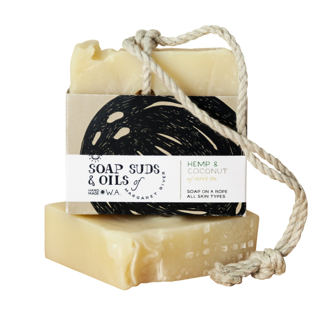 Hemp and Coconut Soap on a Rope (120g)