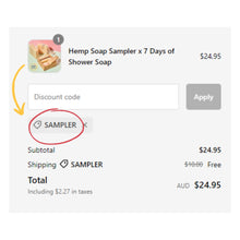 Load image into Gallery viewer, Hemp Soap Sampler x 7 Days of Showers
